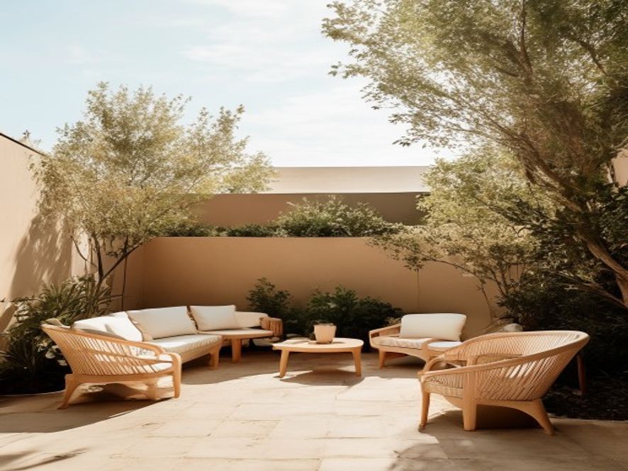 Breathing and presence practice space Peaceful outdoor space with natural light for breathing and meditation practice